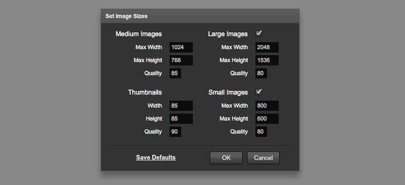 JuiceboxBuilder-Pro Image Sizes Dialog